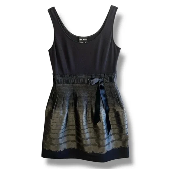 Shani Sleeveless Fit & Flare Dress 14 Blue Silver Holiday Party Dress